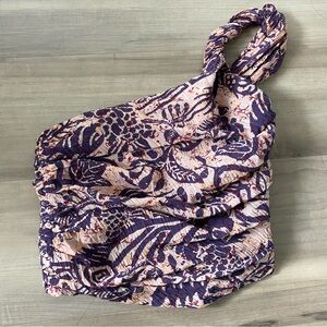 Zara Purple and Cream Patterned Top